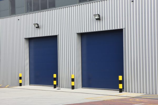 New industrial unit with steel roller shutter doors